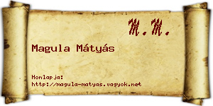 Magula Mátyás névjegykártya