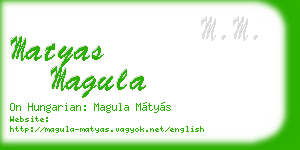 matyas magula business card